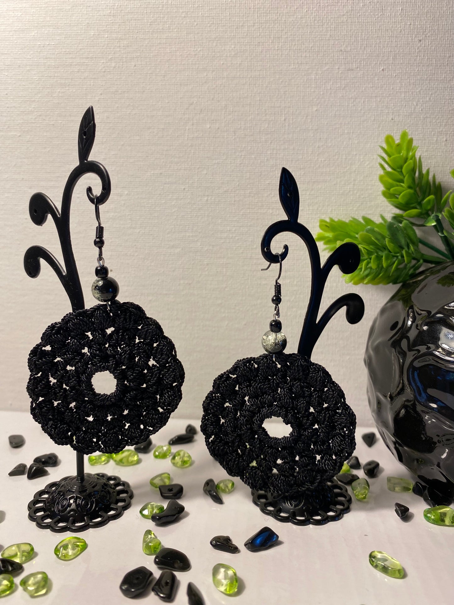 LARGE BLACK EARRINGS