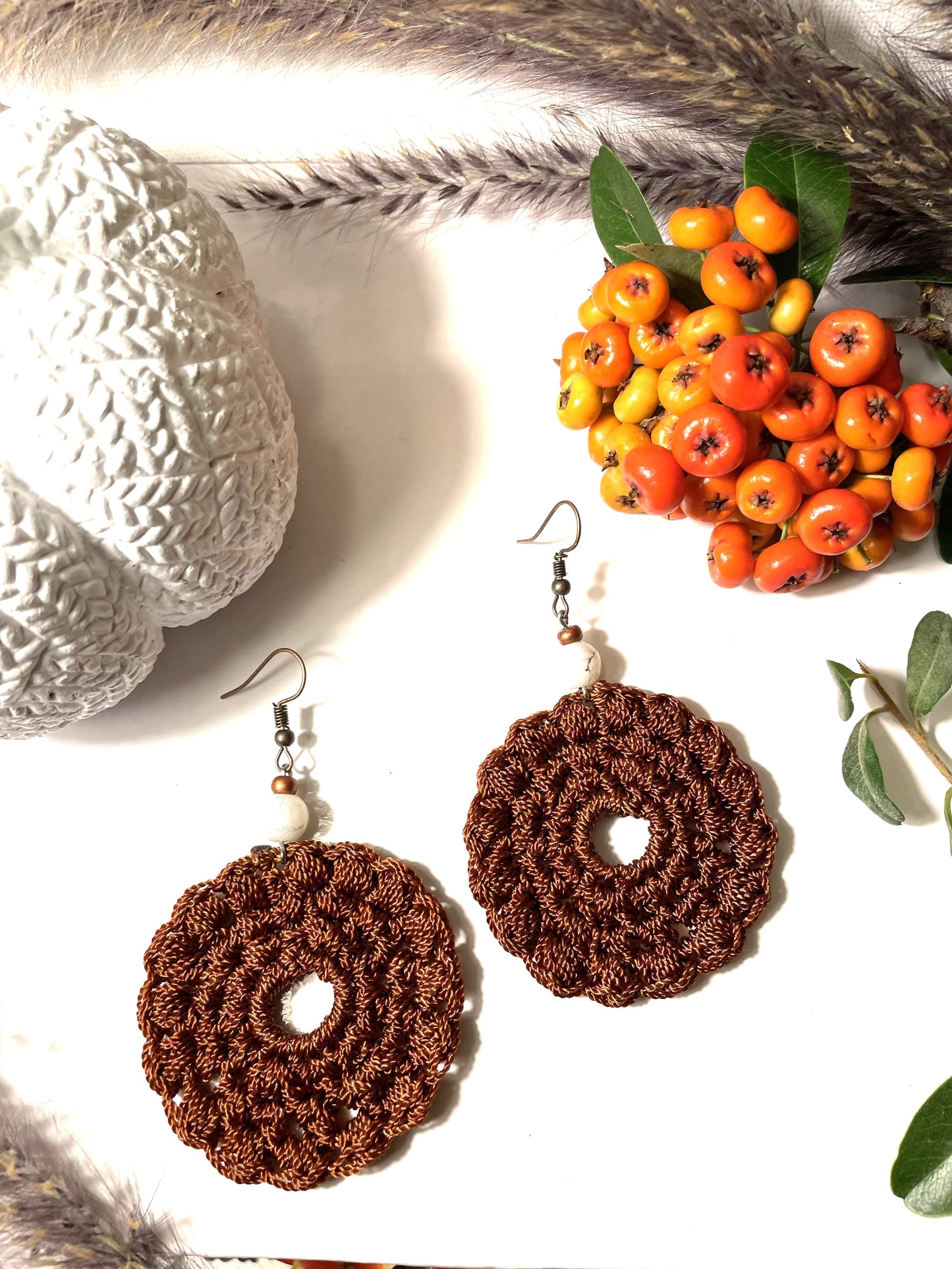 LARGE GOLDEN BROWN EARRINGS