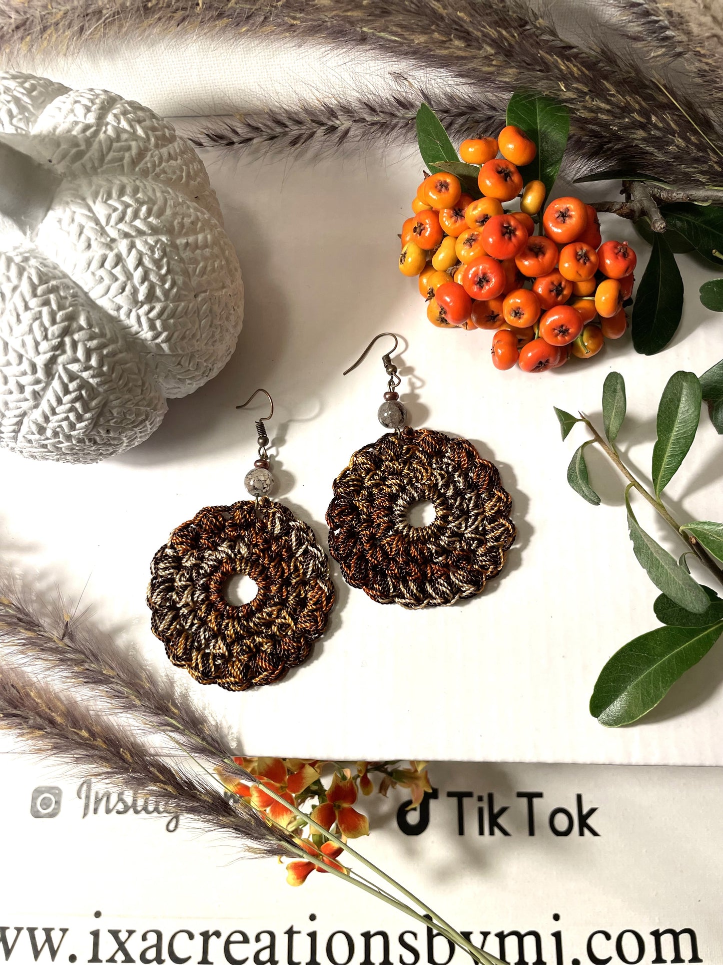 LARGE MULTI-BROWN EARRINGS